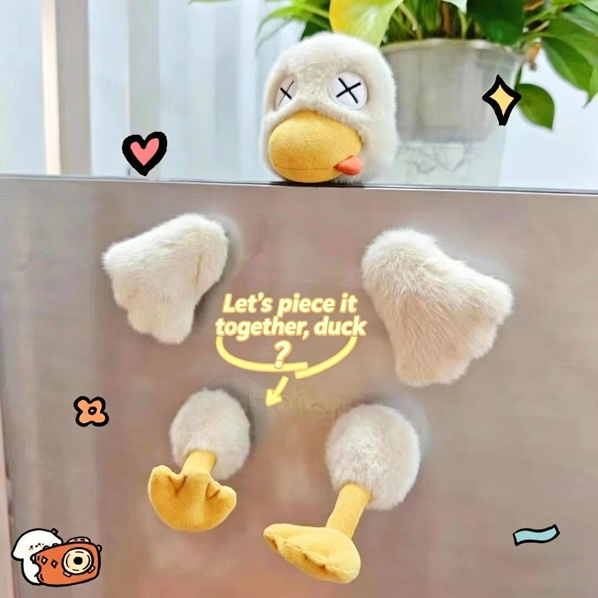 Detachable Magnetic Duck Plush Set – Salted Duck Figurine Toy