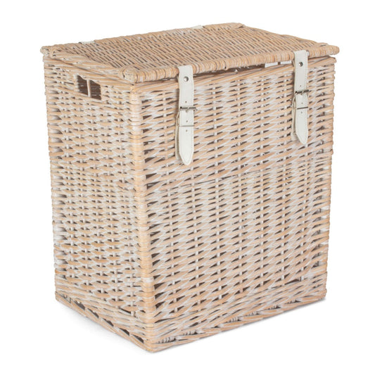 Whitewash Vintner Wicker Storage Basket