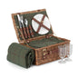 2 Person Green Tweed Classic Picnic Basket