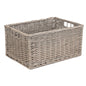 Antique Wash Unlined Wicker Storage Basket